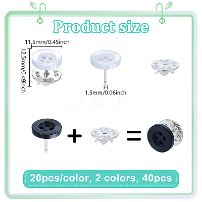 40Pcs 4-Hole Resin Button Lapel Pin Backs BUTT-NB0002-13A-1