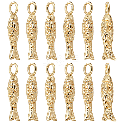 12Pcs Brass Pendants KK-BC0015-37-1