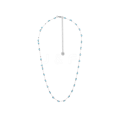 304 Stainless Steel & Cubic Zirconia Link Chain Necklaces for Women STAS-OY015-59G-1