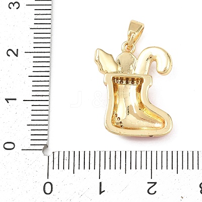 Christmas Brass Micro Pave Cubic Zirconia Pendants LS-KK-K413-01C-G-1