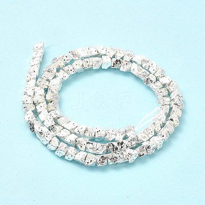 Electroplated Natural Lava Rock Beads Strands G-G984-11S-1