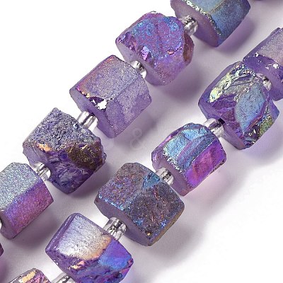 Electroplated Natural Quartz Beads Strands G-G767-02-22-1