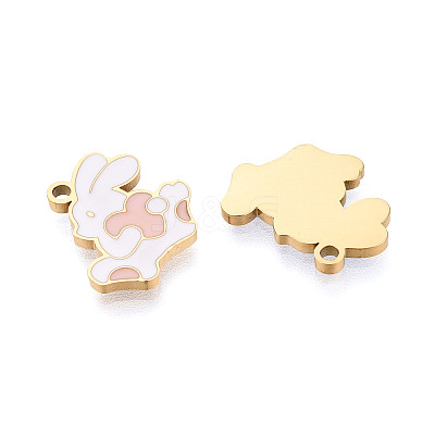 304 Stainless Steel Enamel Pendants STAS-T074-07G-1
