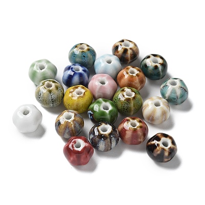 Vintage Porcelain Pumpkin Beads PORC-L080-H-1