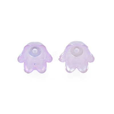 6-Petal Imitation Jelly Acrylic Bead Caps JACR-T002-02B-1