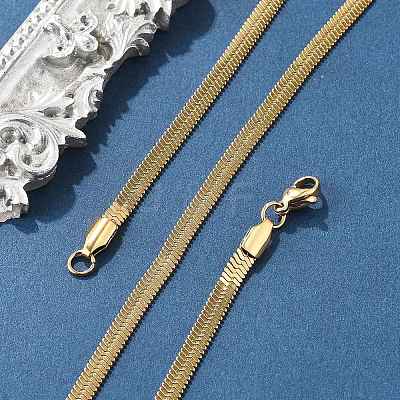 PVD Vacuum Plating 304 Stainless Steel Snake Chains Necklaces X-NJEW-O058-29G-1
