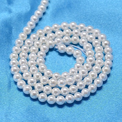 Round Shell Pearl Bead Strands BSHE-L011-3mm-A013-1