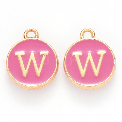 Golden Plated Alloy Enamel Charms ENAM-S118-08W-1
