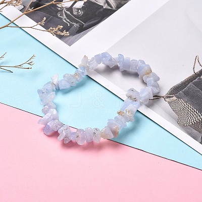 Natural Mixed Stone Chip Beaded Stretch Bracelets for Girl Women BJEW-JB06647-1