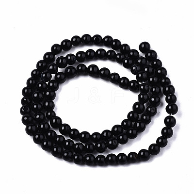 Natural Black Onyx Beads Strands G-S359-231-1