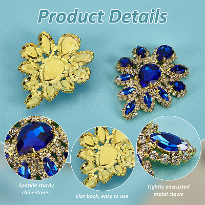 4Pcs Teardrop Shape Hotfix Rhinestone PATC-FG0002-25D-1