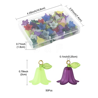50Pcs Transparent Acrylic Pendants PALLOY-FS00043-05-1
