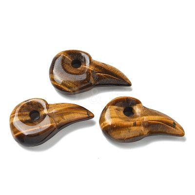 Natural Tiger Eye Carved Pendants G-H089-01C-1