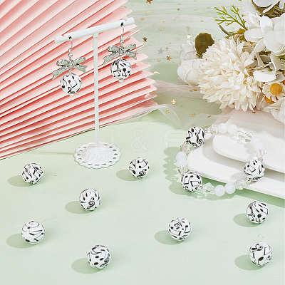 30Pcs Printed Silicone Focal Beads SIL-SC0001-73-1