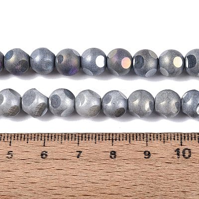 Ombre Effect Dyed Electroplate Opaque Glass Beads Strands EGLA-Q130-01A-01-1