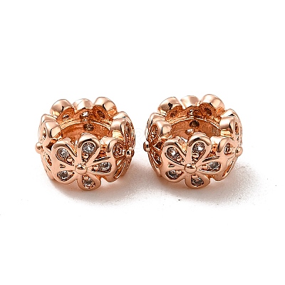 Rack Plating Brass Micro Pave Cubic Zirconia Beads KK-C010-05-1