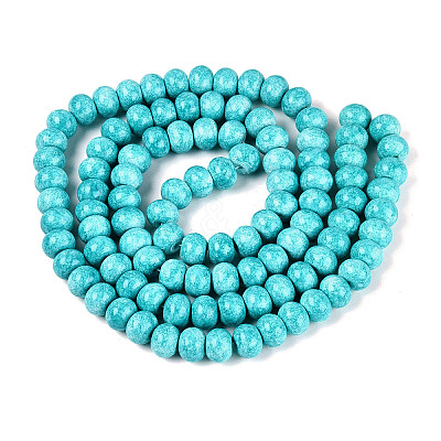 Opaque Baking Paint Glass Beads Strands GLAA-Q110-03A-08-1
