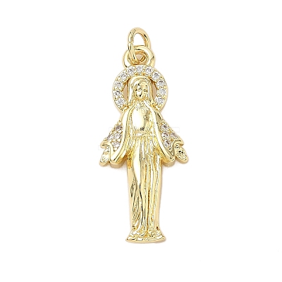 Brass Micro Pave Cubic Zirconia Pendants KK-K368-02B-G-1
