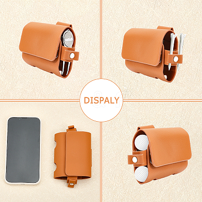 Imitation Leather Double Golf Ball Storage Bags AJEW-WH0258-576B-1