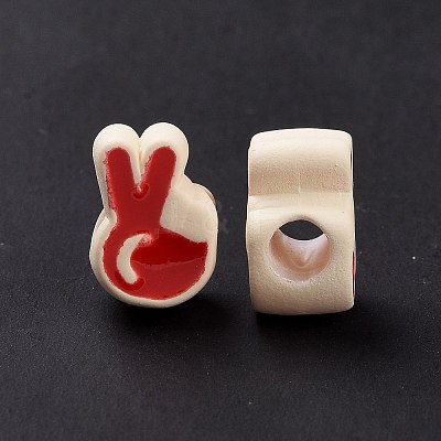 Rubberized Style Acrylic European Beads SACR-E009-18-1