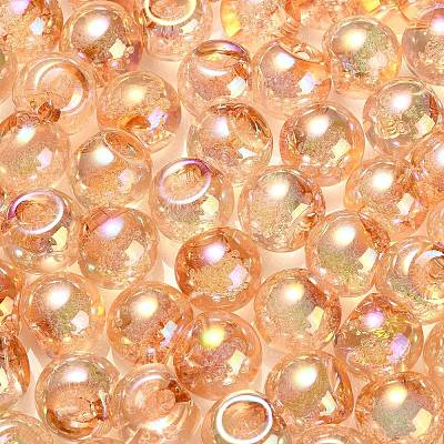 UV Plating Rainbow Iridescent Acrylic Beads X-OACR-G012-04B-1