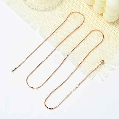 1.5mm Rack Plating Brass Snake Chain Necklaces for Women Men MAK-L044-13RG-1