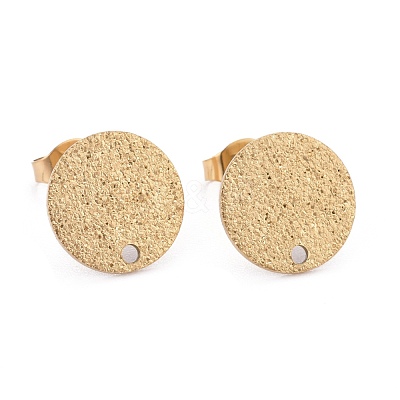 Ion Plating(IP) 304 Stainless Steel Stud Earring Findings STAS-Z021-C-01G-1