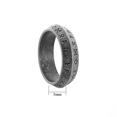 Viking Rune 304 Stainless Steel Finger Rings for Men WGDF4AB-61-1