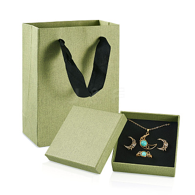 3Pcs Square Paper Jewelry Display Cases CON-TA0001-39D-01-1