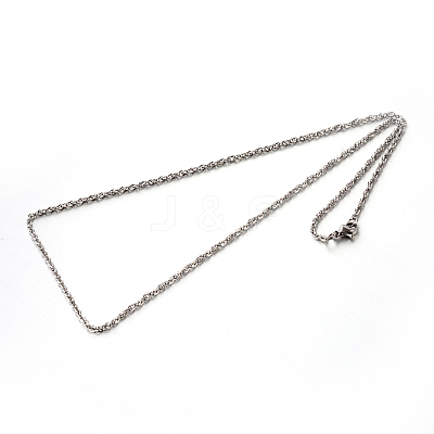 Tarnish Resistant 304 Stainless Steel Rope Chain Necklaces STAS-M174-011P-A-1