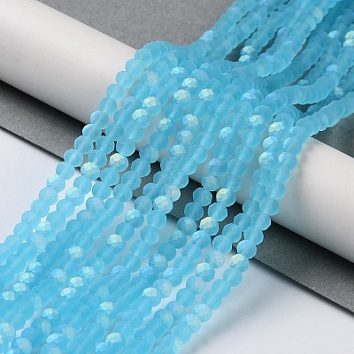 Transparent Glass Beads Strands X-EGLA-A044-T8mm-MB08-1