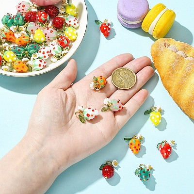 5Pcs Handmade Lampwork Pendants PALLOY-YW00108-06A-1