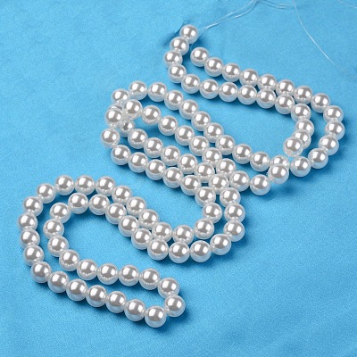 ABS Plastic Imitation Pearl Round Beads MACR-S789-6mm-01-1