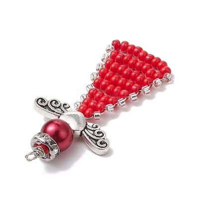 Glass Seed Beads Pendants PALLOY-MZ00381-05-1