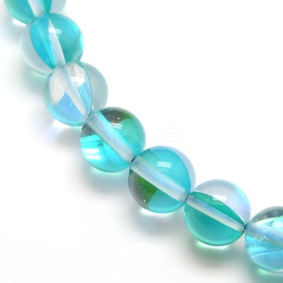 Synthetic Moonstone Beads Strands G-F143-6mm-07-1