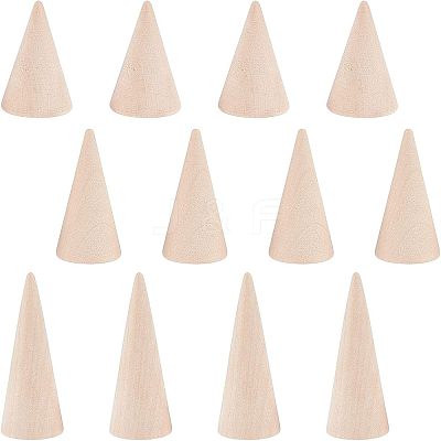 12Pcs 3 Style Wooden Ring Displays RDIS-NB0001-05-1