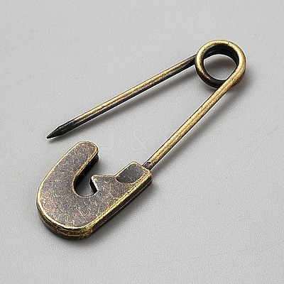 Zinc Alloy Safety Pins JEWB-WH0030-78B-1