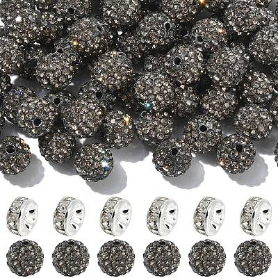100Pcs Pave Disco Ball Beads RB-YW0001-30K-1