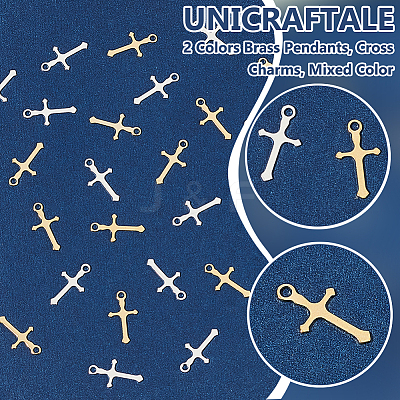 100Pcs 2 Colors Brass Pendants KK-UN0003-97-1