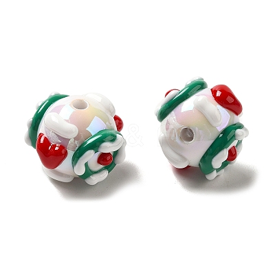 Hand Painted Acrylic with Enamel Beads MACR-K354-38E-1