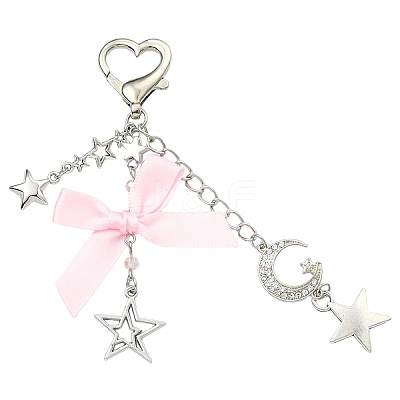 Alloy Rhinestone & Glass & CCB Plastic & Polyester Pendant Decorations HJEW-YW00504-1