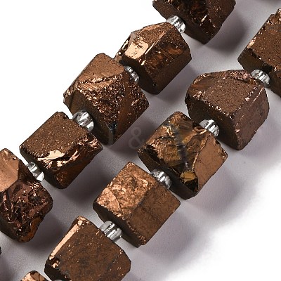 Electroplated Natural Quartz Beads Strands G-G767-02-15-1