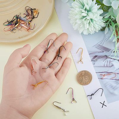 30Pcs 5 Colors 316 Stainless Steel Earring Hooks STAS-FH0001-62-1