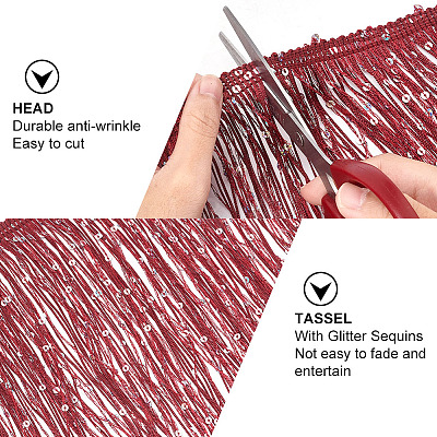 5M Sparkle Polyester Tassel Lace Trim OCOR-OC0001-38B-1