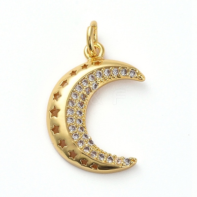 Brass Micro Pave Clear Cubic Zirconia Pendants KK-I658-32A-G-1