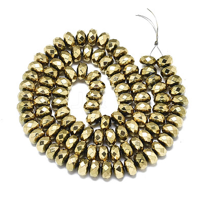 Electroplate Non-magnetic Synthetic Hematite Beads Strands X-G-S352-51-1