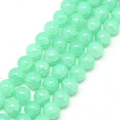 Baking Paint Crackle Glass Bead Strands DGLA-Q023-4mm-YS19-1