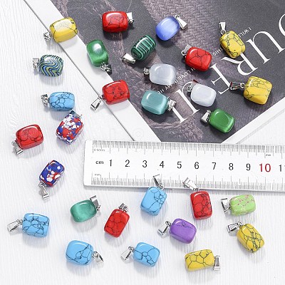 Natural & Synthetic Mixed Stone Pendants G-D349-01-1