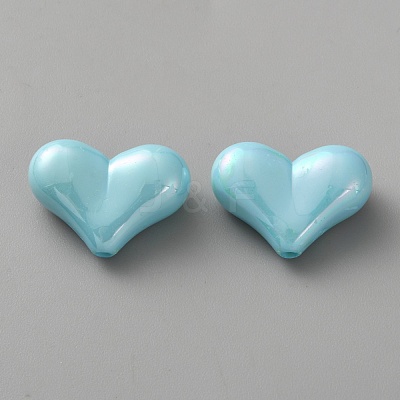 Electroplate Opaque Acrylic Beads MACR-WH0010-38B-1