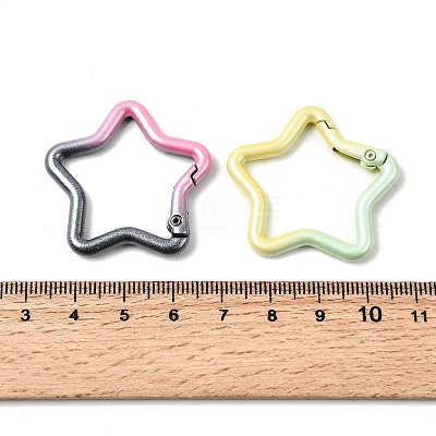 Spray Paint Alloy Spring Gate Rings X-FIND-C086-02A-1